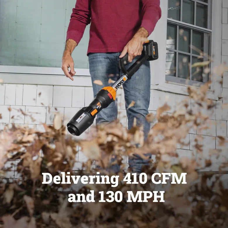20V 410 CFM 130 MPH brushless leaf blower